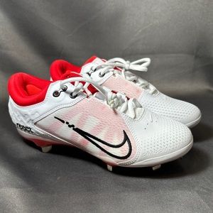 Nike Women Softball Cleats Hyperdiamond 4 Elite White/Red Size 9.5